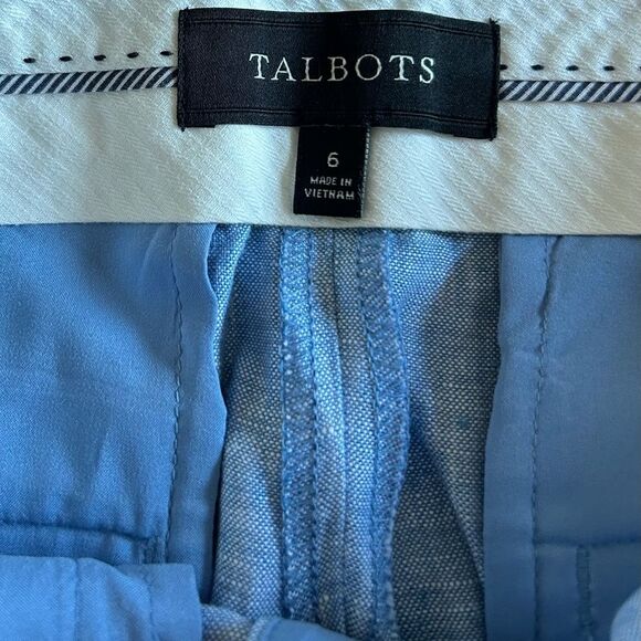 Talbots Light Blue Linen Cropped Pants Size 6 - Picture 10 of 10